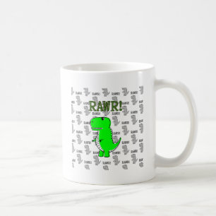 Mug T-Rex mignon et en colère avec Motif noir et blanc