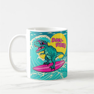 Mug T-Rex portant des lunettes de soleil et chevauchan
