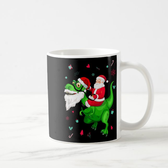 Mug T-rex Santa Ride Funny Ugly Christmas Toddler_kids (Droite)