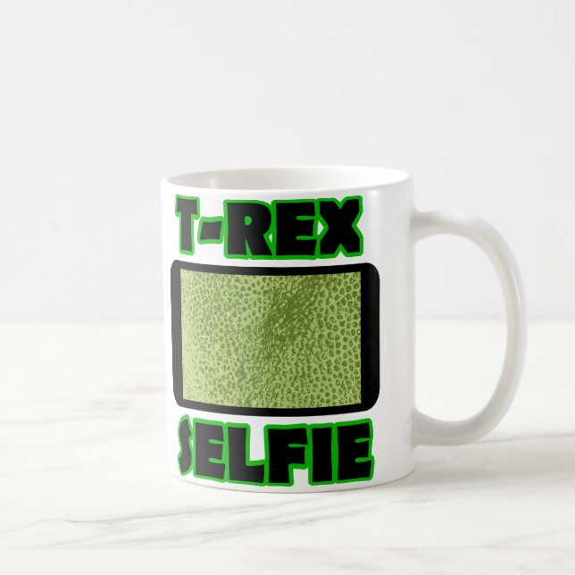 Mug T-Rex Selfie Armoiries Courtes Dinosaures Drôle Mu (Droite)