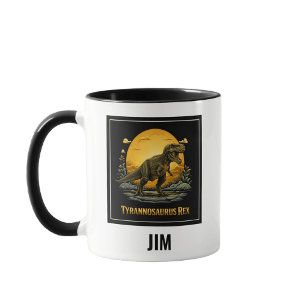 Mug T-Rex sous la lune préhistorique