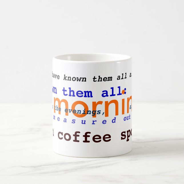 Mug T.S. Poésie de Prufrock de public domain d'Eliot (Centre)