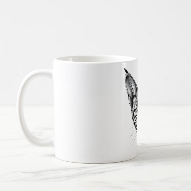 Mug T-shirt Amoureux des chats serval - noir & blanc r (Gauche)