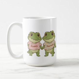 Mug T-shirt assorti pour couple de crocodiles mignons 