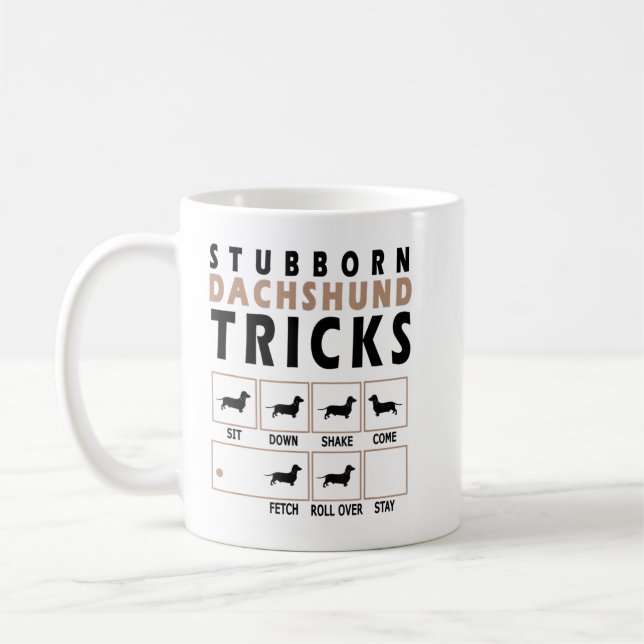 Mug T-shirt Dachshund Tricks têtu (Gauche)