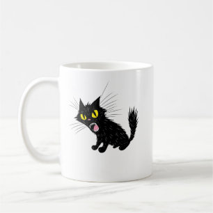 Mug T-Shirt de dessin animé de chat noir en colère