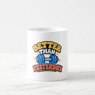 Mug T-Shirt de Motivation de Gym Plus Fort qu'Hier