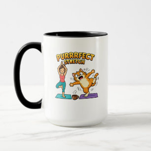 Mug T-shirt de yoga chat drôle étirement parfait amate
