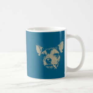 Mug T-shirt drôle Chien Chihuahua fumant une cigarette