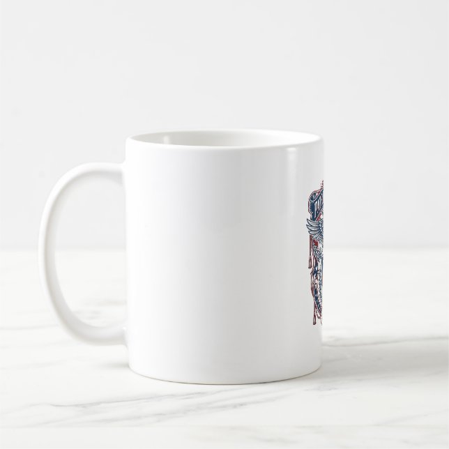 Mug T-Shirt Graphique Vectoriel de Style de Drapeau de (Gauche)