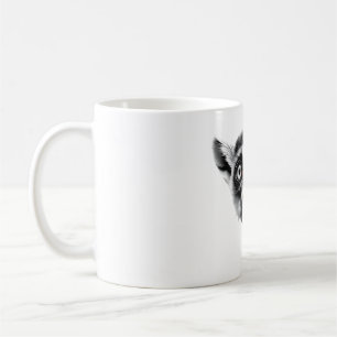 Mug T-Shirt Lémur Catta Tête Noir Blanc