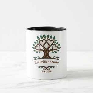 Mug T-shirt personnalisé avec l'arbre généalogique de 