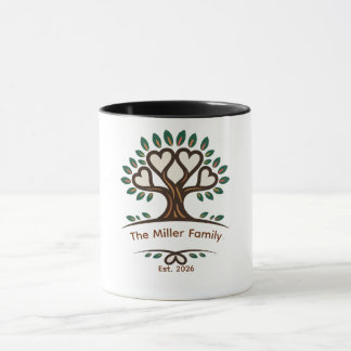 Mug T-shirt personnalisé avec l'arbre généalogique de 