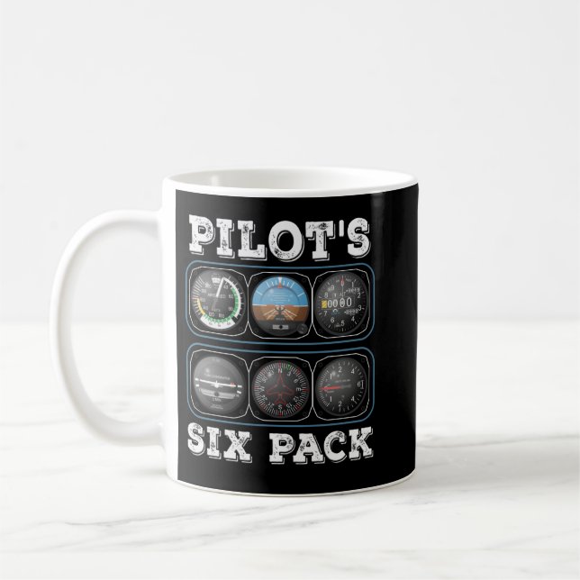 Mug T-shirt six pack du pilote | Instruments de vol Av (Gauche)
