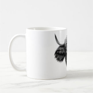 Mug T-shirt tête Yak réaliste - noir et blanc unique
