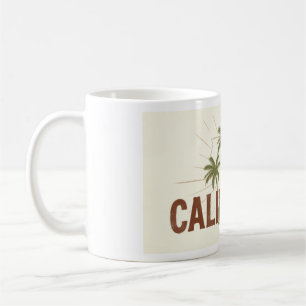 Mug T-shirt vintage californien   Graphisme palmier ré