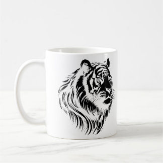 Mug T-Shirt visage de tigre à fond transparent