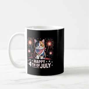 Mug T-shirts drôles du 4 juillet chat heureux quatrièm