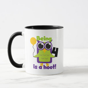 Mug T-shirts et cadeaux 4e anniversaire de Hoot Owl