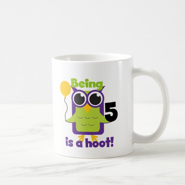Mug T-shirts et cadeaux de 5 ans de Hoot Owl (Droite)