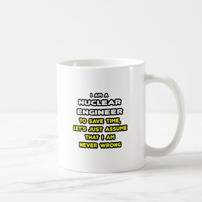 Mug T-shirts et cadeaux pour ingénieur nucléaire amusa (Droite)
