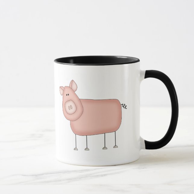 Mug T-shirts et cadeaux roses de porc (Droite)