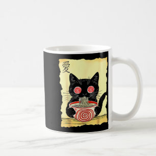 Mug T-shirts graphiques drôles japonais Ramen de chat