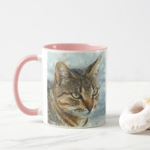 Mug Tabby Cat Étonnant Gros Plan Graphite Portra