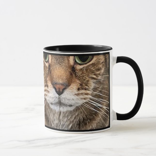 Mug Tabby Cat Face and Paws - Funny Feline Design (Droite)
