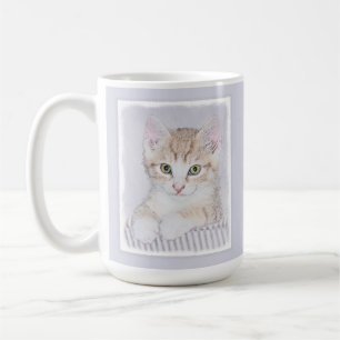 Mug Tabby Orange Kitten Peinture - Art Chat original