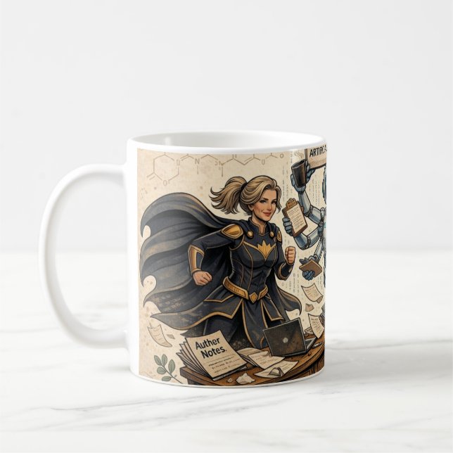 Mug Table d'écrivain AI Superhero Café -  (Gauche)
