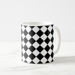 Mug Tableau de bord noir et blanc À damiers Drapeau