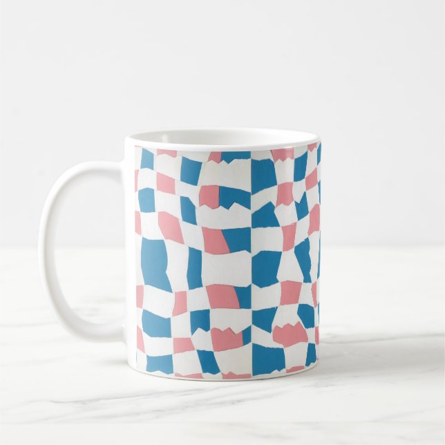 Mug Tableau de contrôle bleu rose rétro Abstrait (Gauche)