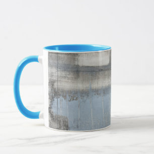 Mug Tableau gris et bleu Abstrait