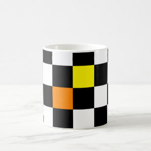 Mug Tableau noir blanc avec couleur orange jaune