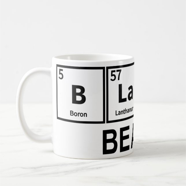 Mug Tableau périodique de beauté noire  (Gauche)