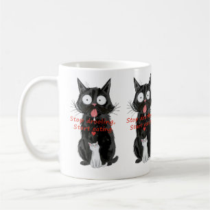 Mug Tabliers de chats noir et blanc drôles