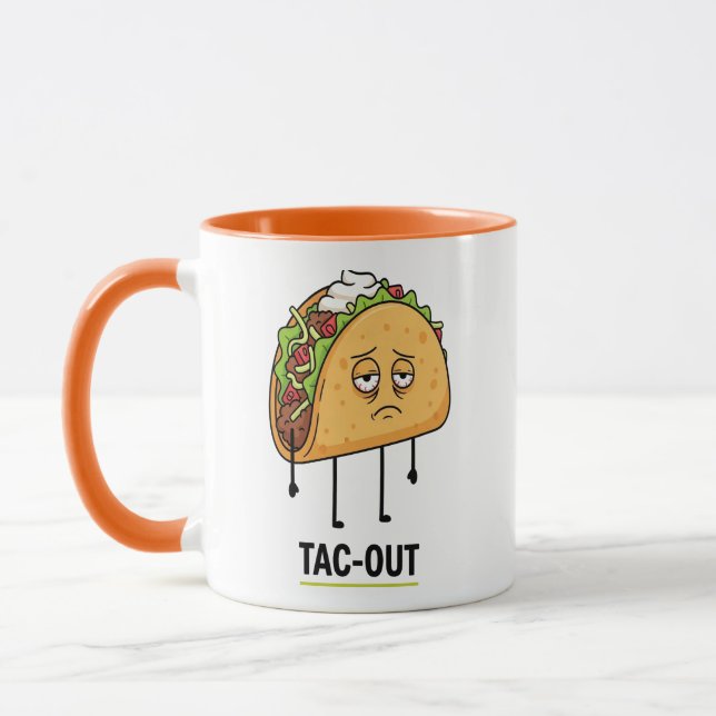Mug Tac-Out Mood – Funny Exhausted Taco Pun (Gauche)