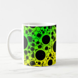 Mug Taches de bulle spatiale - Jaune/Vert