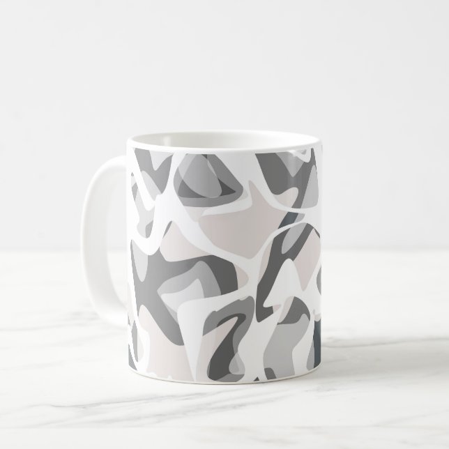 Mug Taches Gris Clair Motif tacheté abstrait  (Devant gauche)