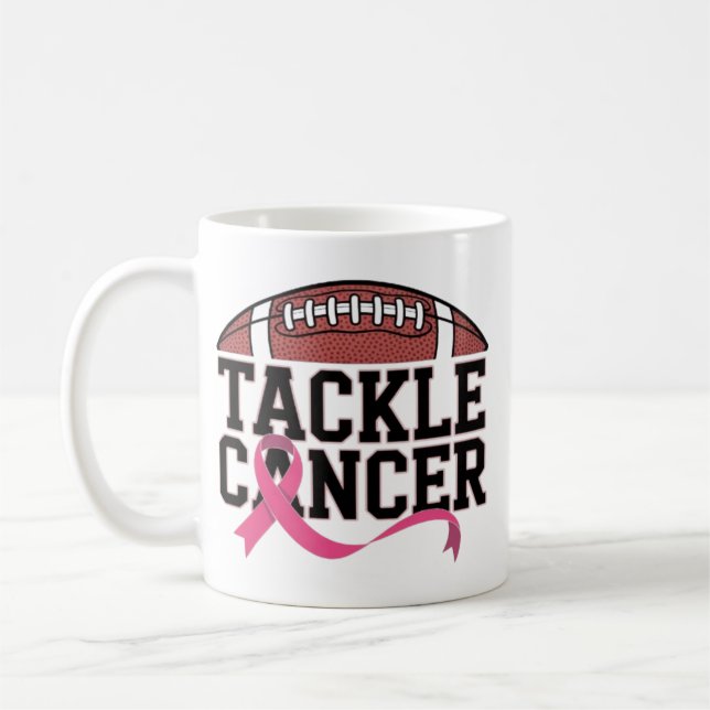 Mug Tackle Cancer Pink Ribbon Design (Gauche)