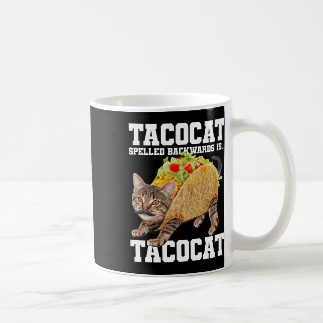 Mug Taco Chat Écrit À L'Arrière Est Tacocat Mème Silly (Droite)