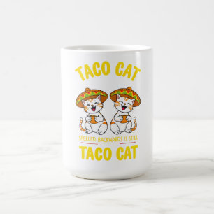 Mug Taco Chat Épelé à l'Envers Drôle Cinco de Mayo