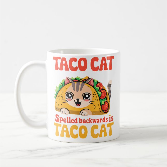Mug Tacocat Spelled Backward Is Tacocat Cat And Taco L (Gauche)