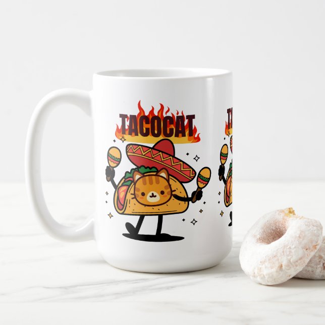 Mug Tacocat Spelled Backwards Is Tacocat (Avec donut)