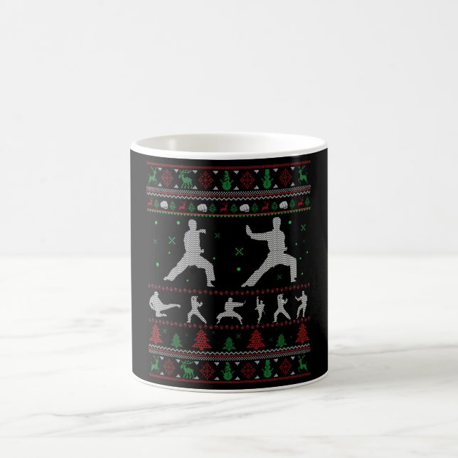 Mug Taekwondo Joyeux cadeau de Noël laid Noël (Centre)