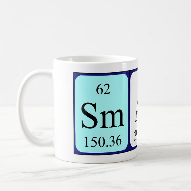Mug Taille de nom de table périodique intelligente (Gauche)