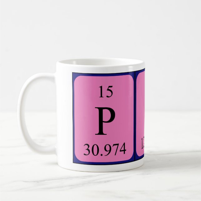 Mug Taille du nom de la table périodique du jeton (Gauche)