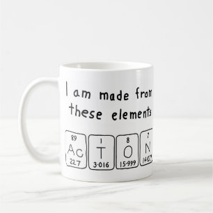 Mug Taille du nom de table périodique Acton