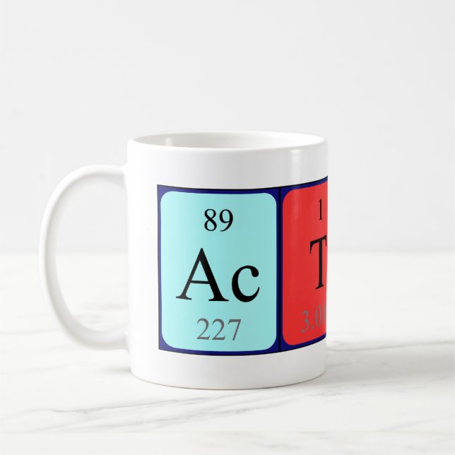 Mug Taille du nom de table périodique Acton (Gauche)